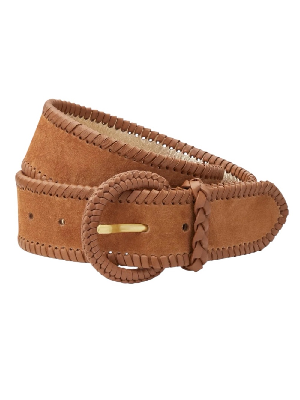 Boden Kate Middleton Tan Suede Woven Whipstitch Belt Size XS Princess of Wales